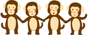 gifアニメ・仲良しお猿2