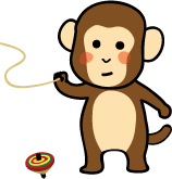 gifアニメ・猿の駒まわし