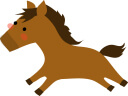年賀状イラスト素材「午（うま）」走る馬